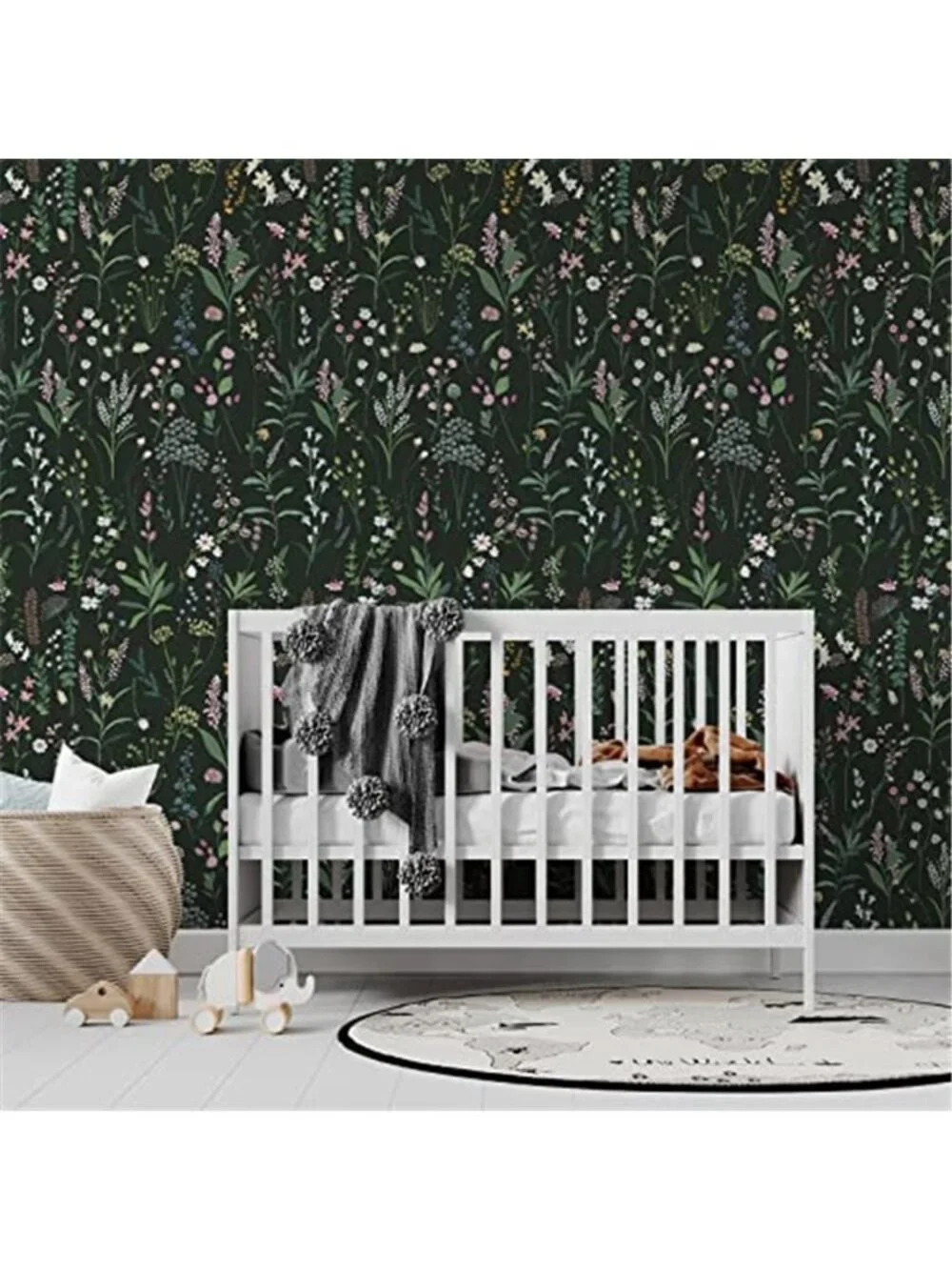 Peel Stick Wallpaper Dark Green Floral Removable Self Adhesive 30 Sq Ft Roll